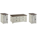  Signature Design by Ashley Bolanburg T637T2 Coffee Table and 2 Chairside End Tables IMAGE 1