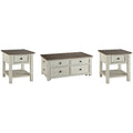  Signature Design by Ashley Bolanburg T637T3 Coffee Table and 2 End Tables IMAGE 1