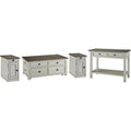  Signature Design by Ashley Bolanburg T637T4 Coffee Table and 2 Chairside End Tables with Console IMAGE 1
