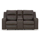 Signature Design by Ashley Lavenhorne Reclining Leather Look Loveseat with Console 6330694C IMAGE 3