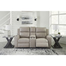 Signature Design by Ashley Lavenhorne Reclining Leather Look Loveseat with Console 6330794C IMAGE 6