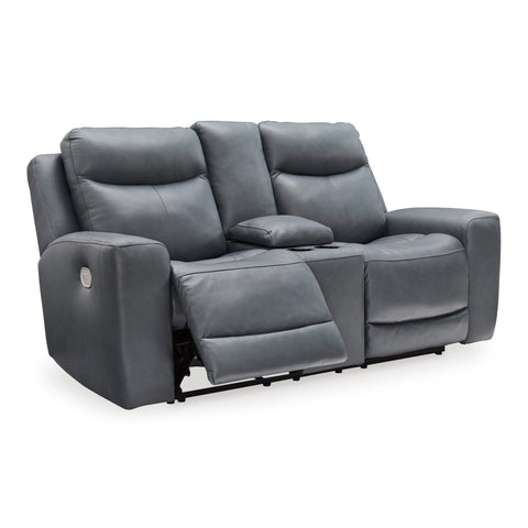  Signature Design by Ashley Mindanao U5950418C Power Reclining Loveseat with Console and Adjustable Headrest IMAGE 2
