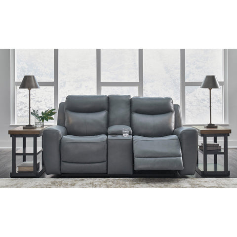  Signature Design by Ashley Mindanao U5950418C Power Reclining Loveseat with Console and Adjustable Headrest IMAGE 7
