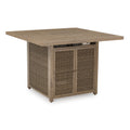  Signature Design by Ashley Walton Bridge P749-665 Square Bar Table with Fire Pit IMAGE 1