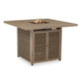  Signature Design by Ashley Walton Bridge P749-665 Square Bar Table with Fire Pit IMAGE 2