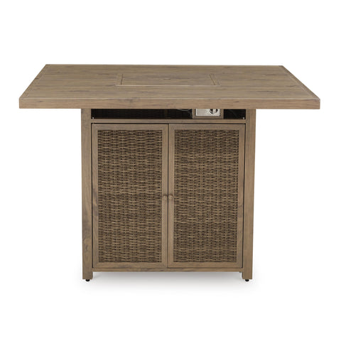  Signature Design by Ashley Walton Bridge P749-665 Square Bar Table with Fire Pit IMAGE 3
