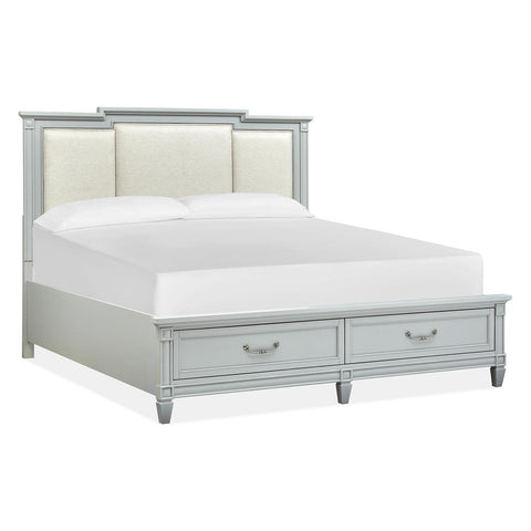 Magnussen Glenbrook B5668-55A Queen Panel Storage Bed with Upholstered Headboard IMAGE 1
