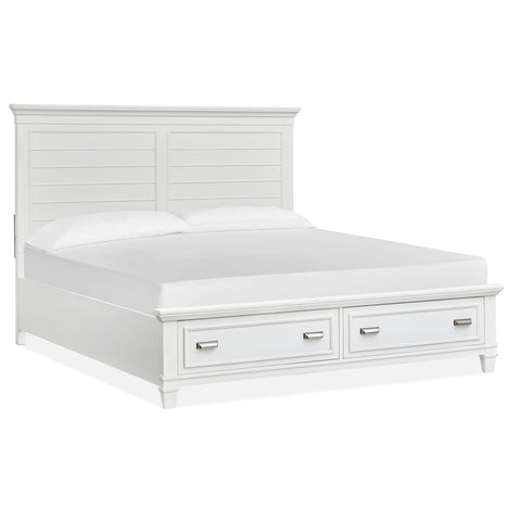  Magnussen Charleston B5611-75WH California King Panel Storage Bed - White IMAGE 1