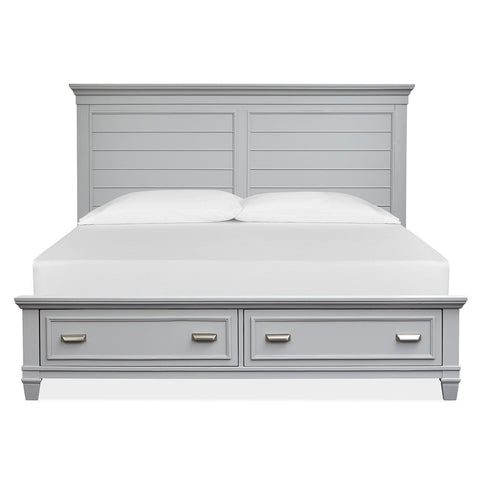  Magnussen Charleston B5611-75GY California King Panel Storage Bed - Grey IMAGE 3