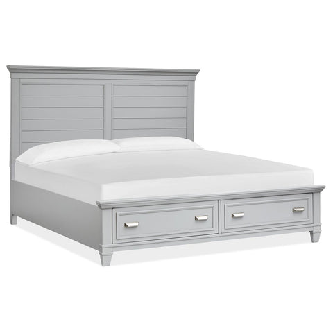  Magnussen Charleston B5611-65GY King Panel Storage Bed - Grey IMAGE 1