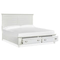  Magnussen Charleston B5611-55WH Queen Panel Storage Bed - White IMAGE 2