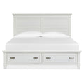  Magnussen Charleston B5611-55WH Queen Panel Storage Bed - White IMAGE 3