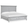  Magnussen Charleston B5611-55GY Queen Panel Storage Bed - Grey IMAGE 1