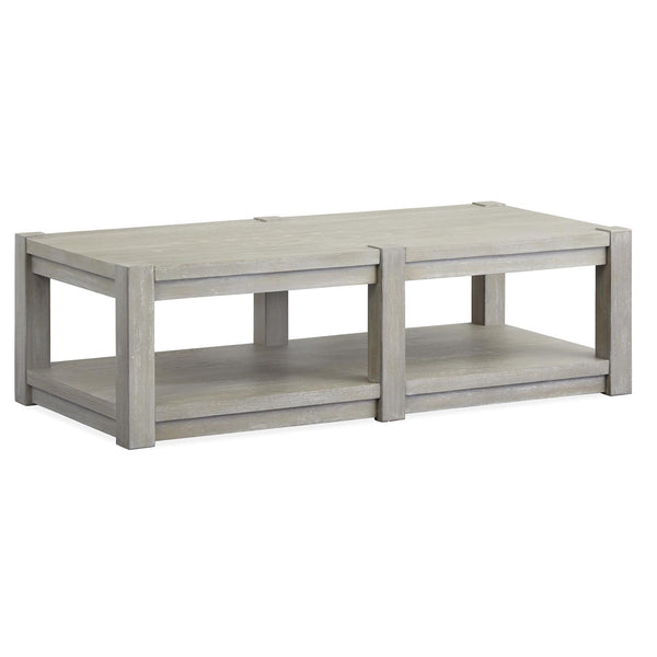 Magnussen Burgess T5701-42 Rectangular Shelf Cocktail Table with Casters IMAGE 1