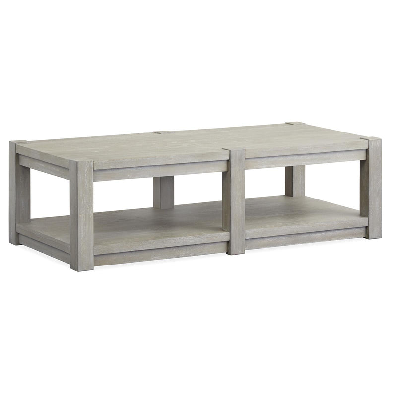 Magnussen Burgess T5701-42 Rectangular Shelf Cocktail Table with Casters IMAGE 1