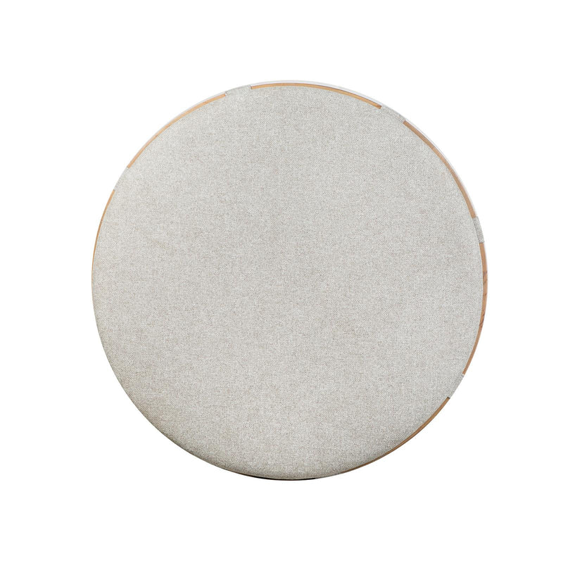 Magnussen Lindon T5570-45G Round Cocktail Table with Grey Upholstered Top Casters IMAGE 2