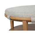  Magnussen Lindon T5570-45G Round Cocktail Table with Grey Upholstered Top Casters IMAGE 3