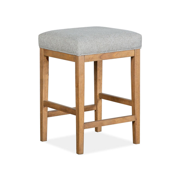 Magnussen Lindon T5570-38G Stool with Grey Upholstered Seat IMAGE 1