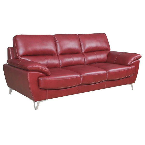 Furniture Line Luxer Stationary Leather Sofa Luxer Sofa - Red IMAGE 1