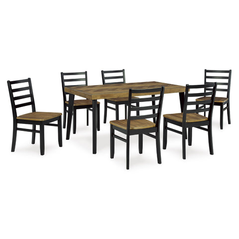  Signature Design by Ashley Blondon D413-425 Rectangular Dining Room Table Set IMAGE 1