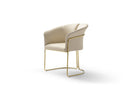 Elegant Cream Upholstered Lounge Chair with Gold Frame