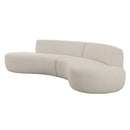 Modern Off-White Fabric Curved Sectional