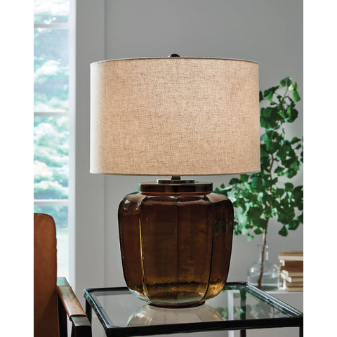  Signature Design by Ashley Bainmore L430914 Glass Table Lamp IMAGE 2
