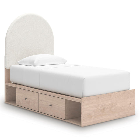  Signature Design by Ashley Arloster PCB1566B6 Twin Upholstered Panel Bed with Storage IMAGE 1