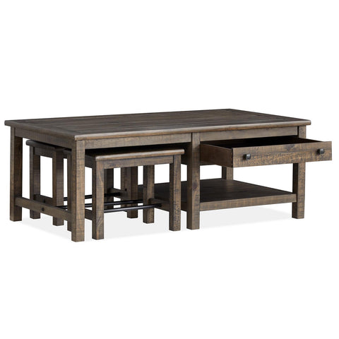  Magnussen Smithton T5537-43 Rectangular Cocktail Table with 2 Stools IMAGE 15