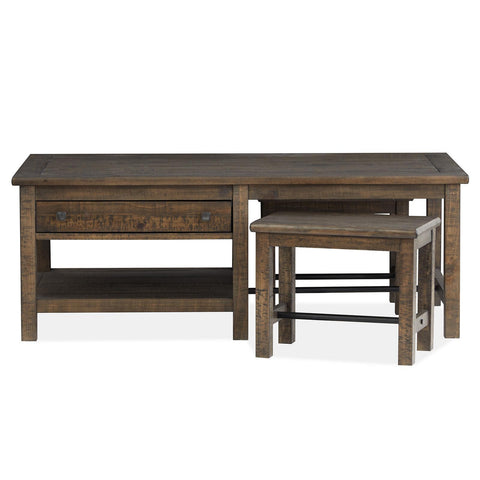  Magnussen Smithton T5537-43 Rectangular Cocktail Table with 2 Stools IMAGE 17