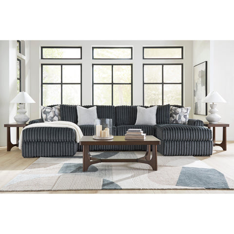  Signature Design by Ashley Midnight-Madness 98105S7 3 pc Double Chaise Sectional IMAGE 2