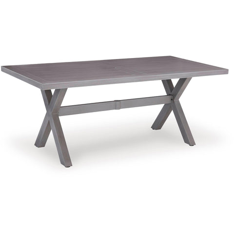 Signature Design by Ashley Half Moon Beach PCP418-625 Rectangular Dining Table with Umbrella Option IMAGE 1