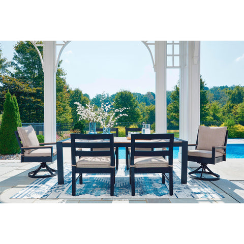  Signature Design by Ashley East Beach PCP587-625 Rectangular Dining Table with Umbrella Option IMAGE 6