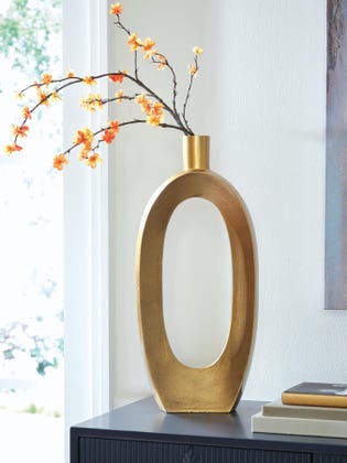Lawtonville Decorative Metal Vase Antique Gold