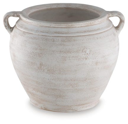 Meadie Decorative Terracotta Vase Distressed White