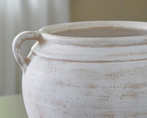 Meadie Decorative Terracotta Vase Distressed White