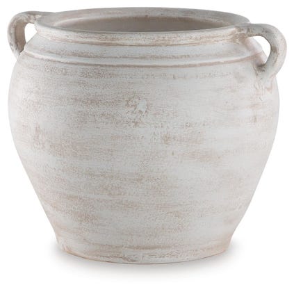 Meadie Decorative Terracotta Vase Distressed White