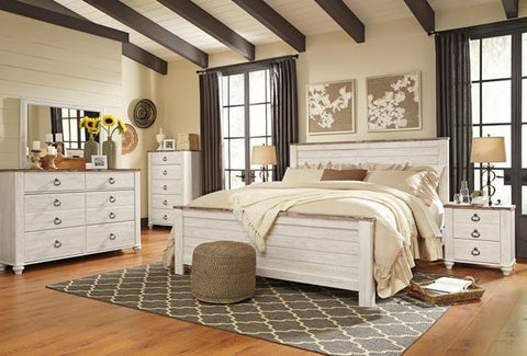 Signature Design by Ashley Willowton King Panel Bed – Whitewash