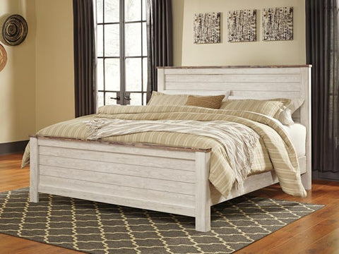 Signature Design by Ashley Willowton King Panel Bed – Whitewash