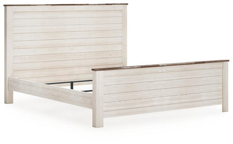 Signature Design by Ashley Willowton King Panel Bed – Whitewash