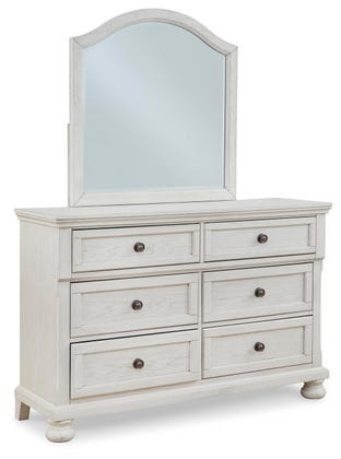 Robbinsdale 2-Piece Dresser and Mirror Set – Antiqued White