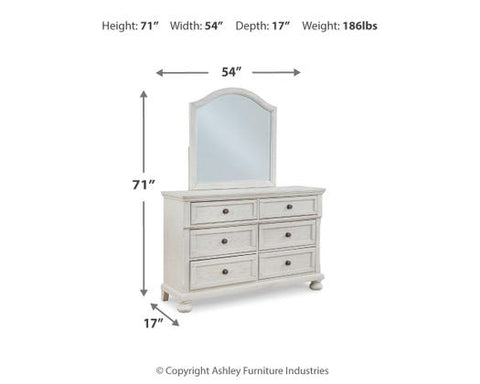 Robbinsdale 2-Piece Dresser and Mirror Set – Antiqued White