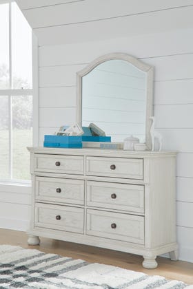 Robbinsdale 2-Piece Dresser and Mirror Set – Antiqued White