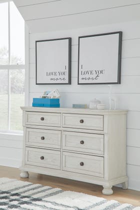 Robbinsdale 6-Drawer Dresser – Antiqued White