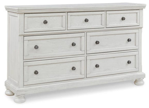 Robbinsdale 2-Piece Master Dresser and Mirror Set – Antiqued White