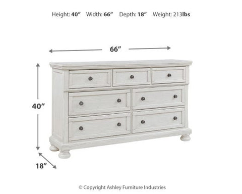 Robbinsdale 7-Drawer Master Dresser – Antiqued White