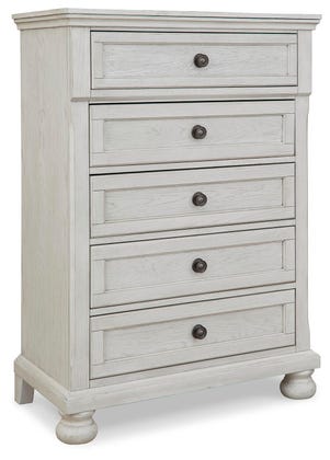 Robbinsdale 5-Drawer Chest – Antiqued White