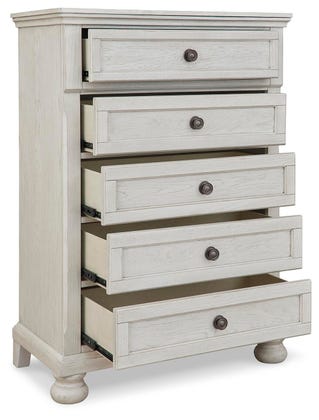 Robbinsdale 5-Drawer Chest – Antiqued White