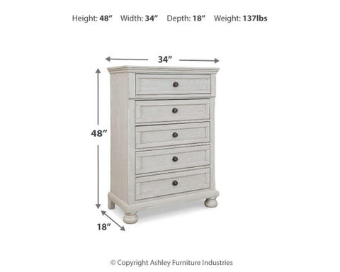 Robbinsdale 5-Drawer Chest – Antiqued White