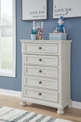 Robbinsdale 5-Drawer Chest – Antiqued White